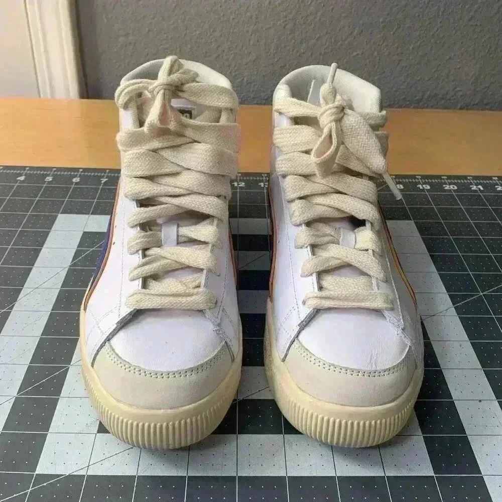Puma Shoes Mens Size 8 Clyde Mid Bball x Rhuigi White Royal Limited 391335-01 - Picture 2 of 11